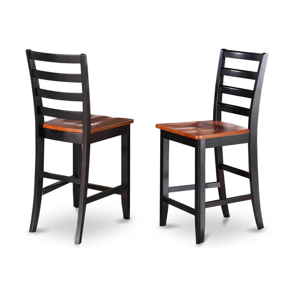Black and Cherry 7-Piece Square Pub Table Set with High Back Chairs