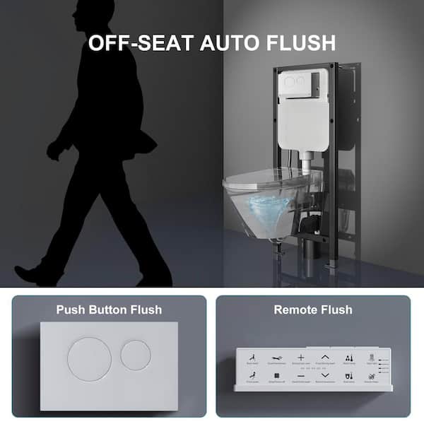 HOROW Wall Hung Elongated Smart Toilet Bidet with Night Light and Heated Seat