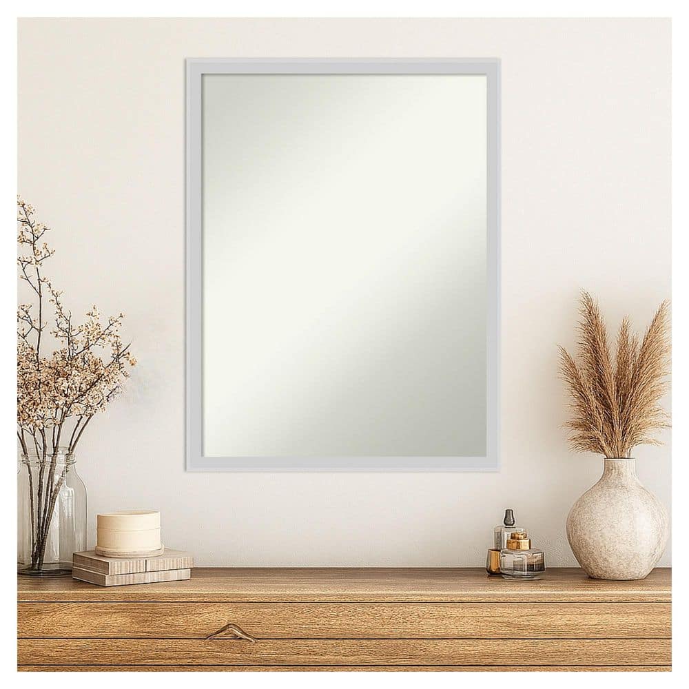 Incline Silver 19.5 in. x 25.5 in. Non-Beveled Modern Rectangle Wood Framed Wall Mirror price history on PriceWatchPro