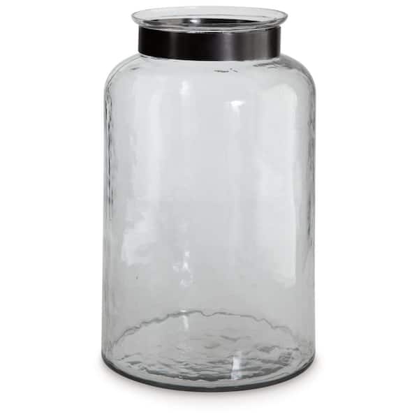 Lukasvale 14 in. Clear Glass Cylinder Decorative Vase
