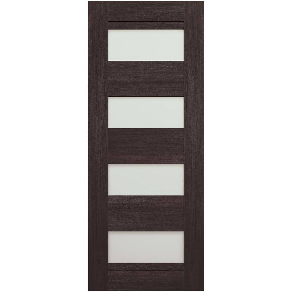 Vona 07-08, 36 in. x 83.25 in. No Bore 4-Lite Frosted Glass Veralinga Oak Composite Wood Interior Door Slab price history on PriceWatchPro