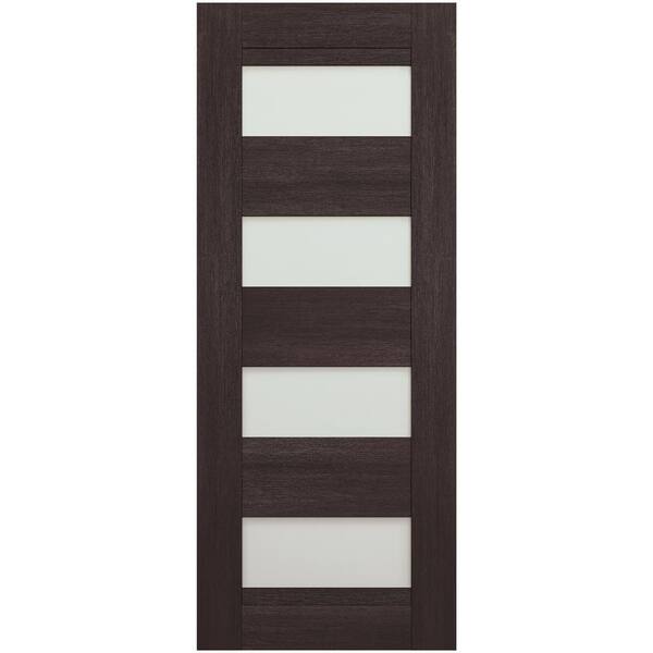 Belldinni Vona 07-08, 24 in. x 95.25 in. No Bore 4-Lite Frosted Glass Veralinga Oak Composite Wood Interior Door Slab