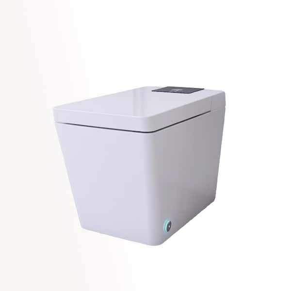 Square Bidet Toilet 1.28 GPF in. White with Heated, Deodorizing, Soft Close