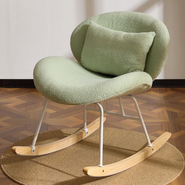 Velvet Teddy Velvet Green Modern Rocker Chair