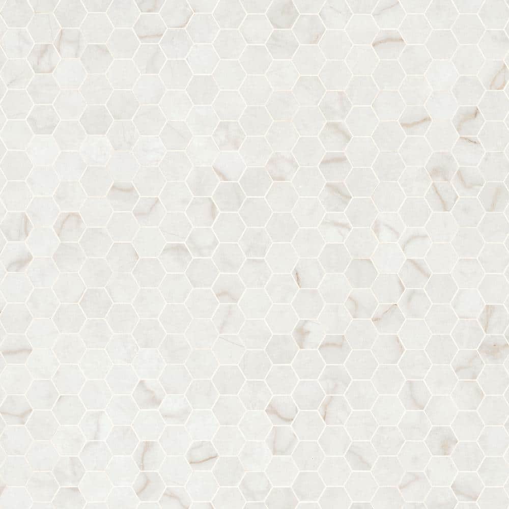 Take Home Tile Sample - Brighton Gold Hexagon 4 in. x 4 in. Polished Porcelain Mesh-Mounted Mosaic Floor and Wall Tile price history on PriceWatchPro