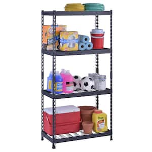 4-Shelf 36 in. W x 18 in. D x 72 in. H, Heavy-Duty Steel Garage Storage Shelving Unit in Black