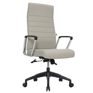 Hilton Modern High Back Adjustable Height Leather Conference Office Chair with Tilt and 360° Swivel in Tan
