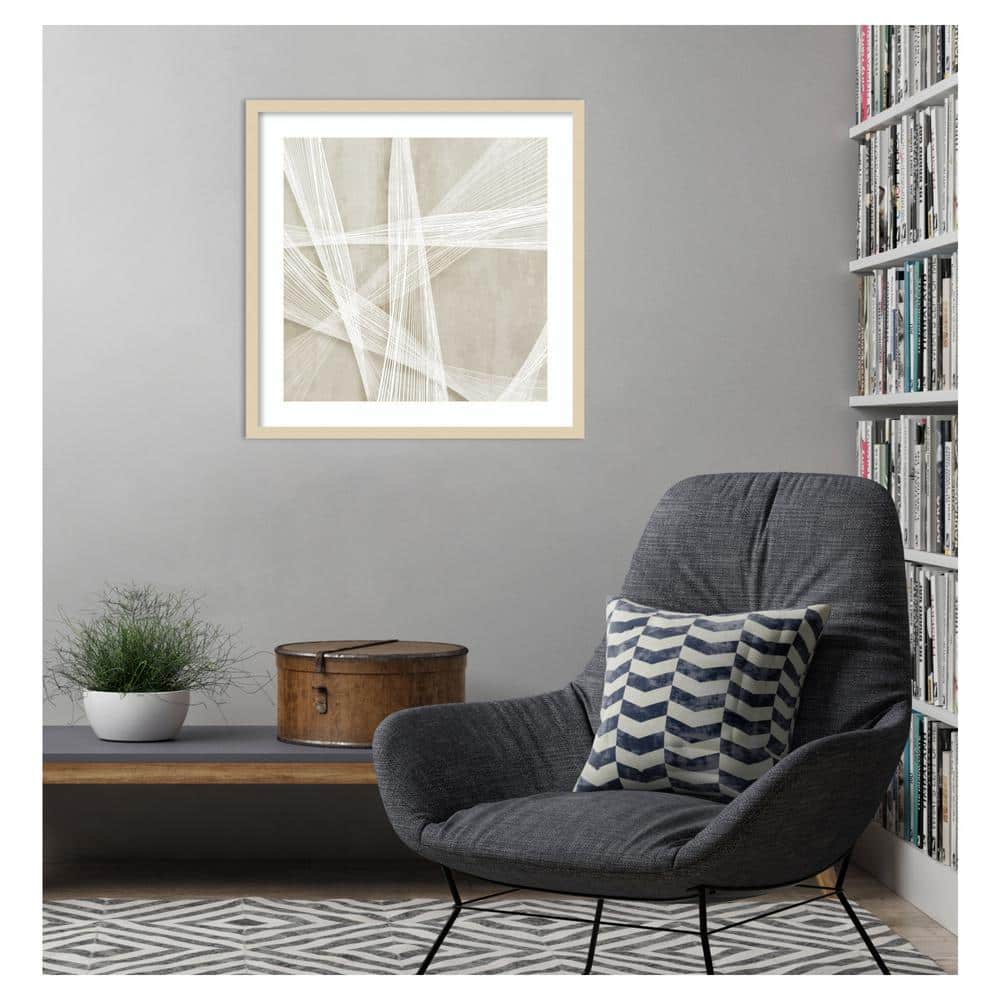 Loomed Symmetry II 25"x25" Svelte Natural Framed Abstract Print