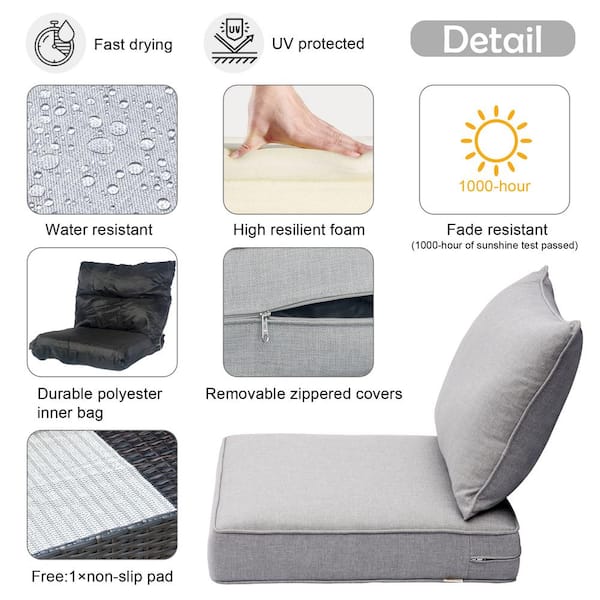 Uv Resistant Super Large Seat Cushion - Removable And Washable