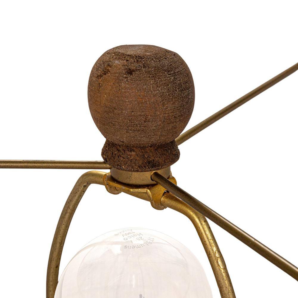 Natural Reclaimed Wood Table Lamp with Jute Shade