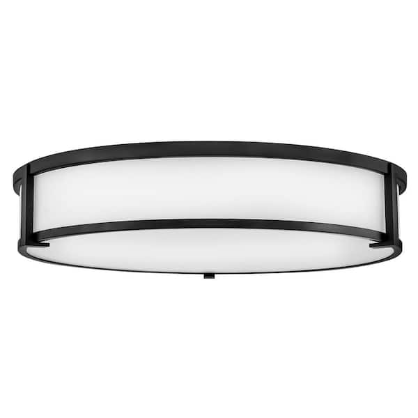 HINKLEY Lowell 24.0 in. 4-Light Black Flush Mount