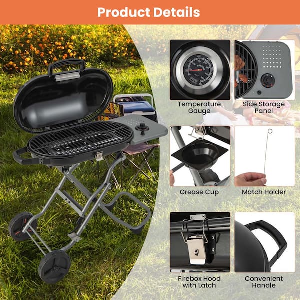 Costway 2-in-1 Portable Propane Grill 2 Burner Camping Gas Stove with  Removable Leg Black NP10678DK - The Home Depot