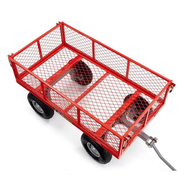 Capacity 800-lbs Red Gorilla Carts GOR800-COM Steel Utility Cart with Removable Sides 