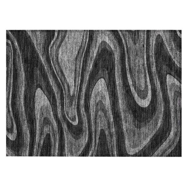 Chantille Machine Washable Indoor/Outdoor Abstract ACN2493 Black 2 ft. x 3 ft. Accent Rug