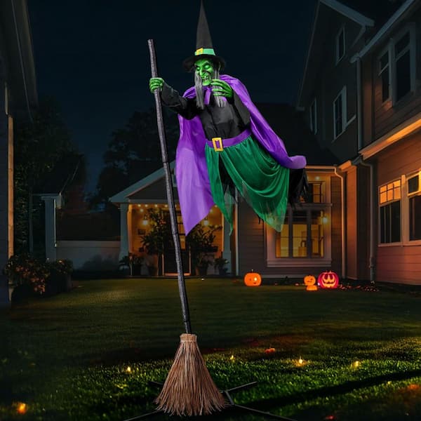 Animatronic Instructions Halloween Garden Props Flying Witch 6 FT