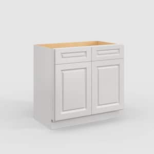36 in. W x 21 in. D x 34.5 in. H in Traditional Dove Plywood Ready to Assemble Floor Vanity Sink Base Kitchen Cabinet