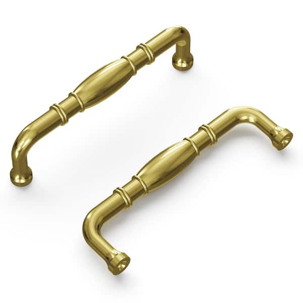 HICKORY HARDWARE Williamsburg 3-3/4 in. (96 mm) C/C Polished Brass Door & Drawer Pull