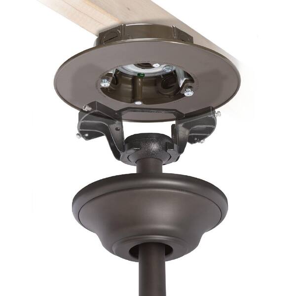 Bell Bronze Weatherproof Ceiling Fan And Luminaire Box Prcf57550bz The Home Depot - How To Attach Ceiling Fan Box