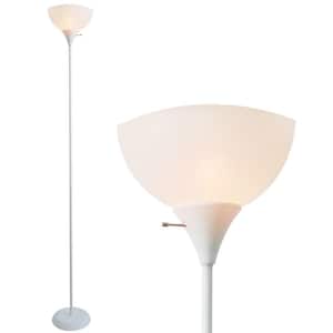 Joey 71 in. White Interior Torchiere Floor Lamp