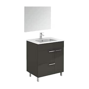 Elegance 31.5 in. W x 18.0 in. D x 33.0 in. H Bath Vanity in Anthracite with Ceramic Vanity Top in White with Mirror