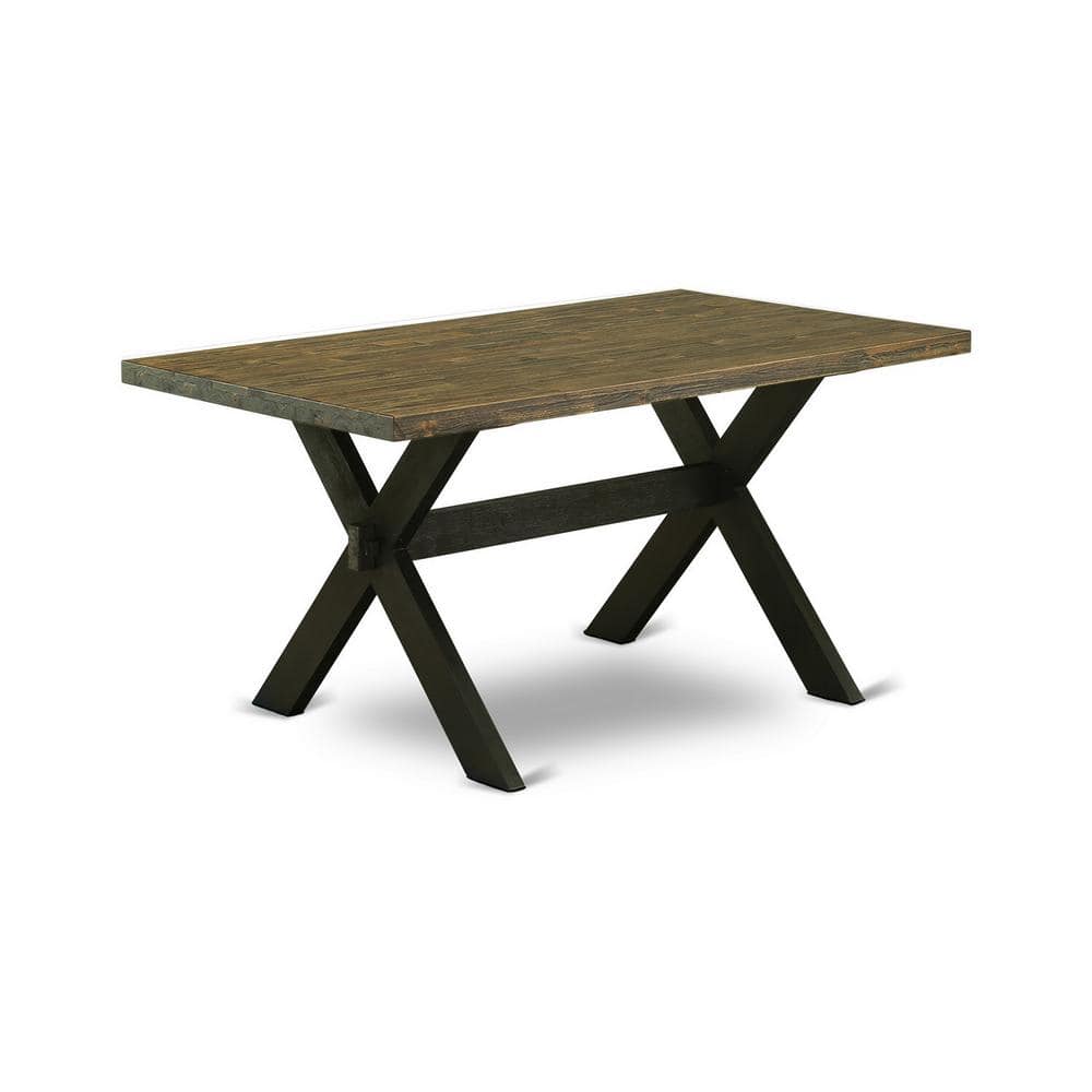 7-Piece Distressed Jacobean Finish Solid Wood Top Dining Table with 6 Chairs with Lattice Back price history on PriceWatchPro