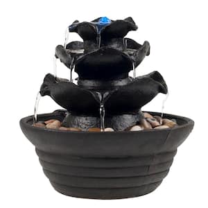10 in. 3 Tier Cascading Tabletop Fountain with LED Lights