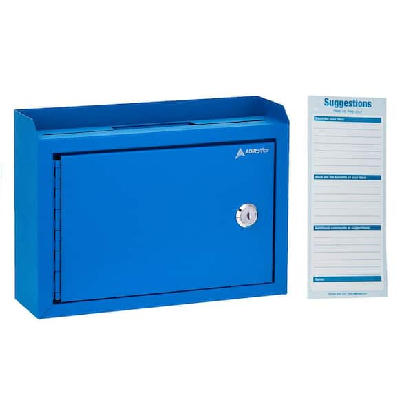 AdirOffice Medium Size Blue Steel Multi Purpose Suggestion Drop