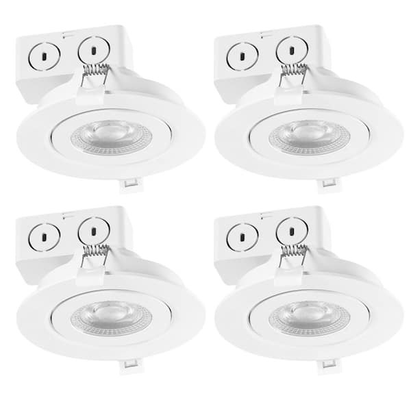 Globe Electric 4 in. 3000K White New Construction and Remodel Integrated LED Recessed Lighting Kit (4-Pack)