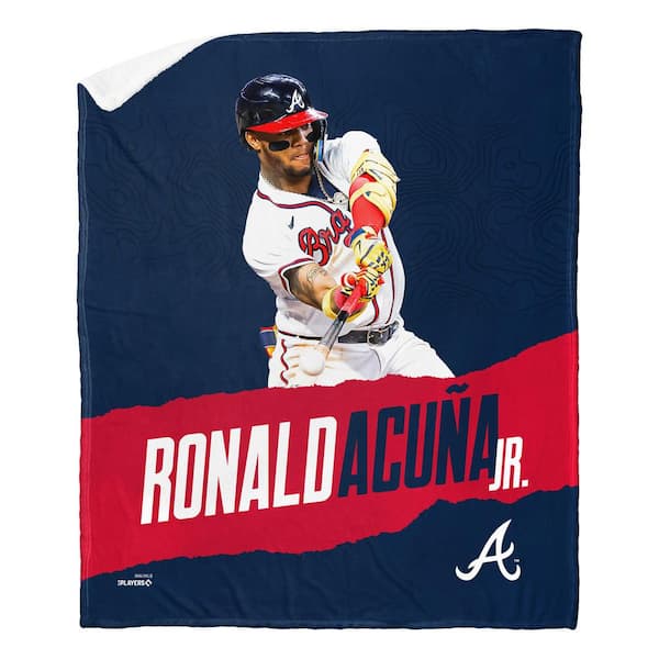 THE NORTHWEST GROUP MLB Braves 23 Ronald Acuna Jr. Silk Touch Sherpa Multicolor Throw