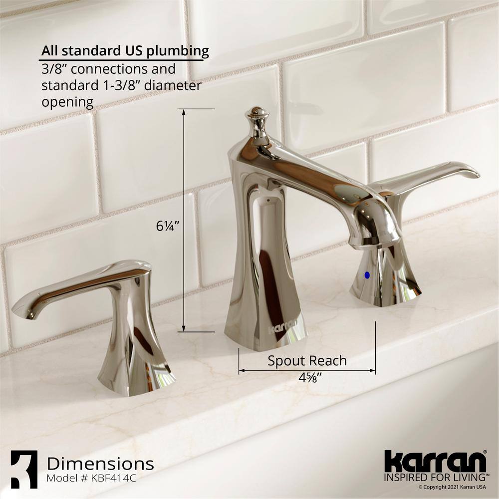 Woodburn Chrome Elegance 6.25'' Widespread Bathroom Faucet with Pop-Up Drain