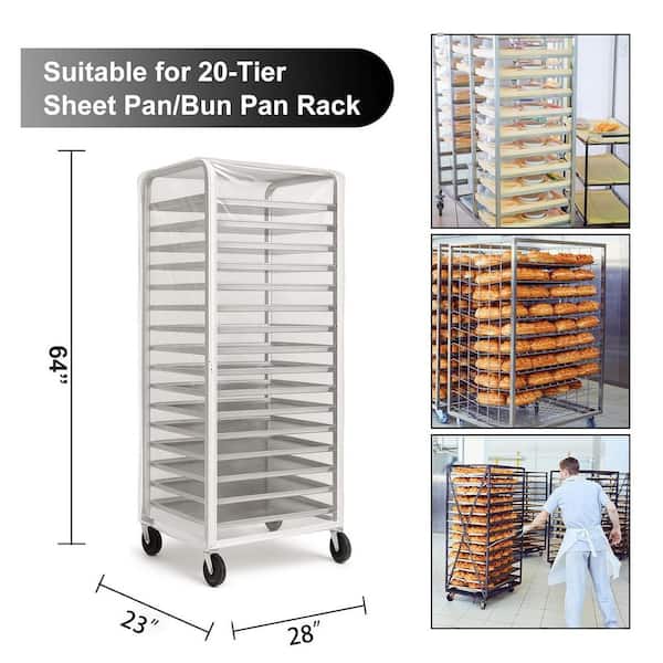 Wudkey 28 in. D x 23 in. W x 64 in. H Bun Rack Cover with 4 Sided