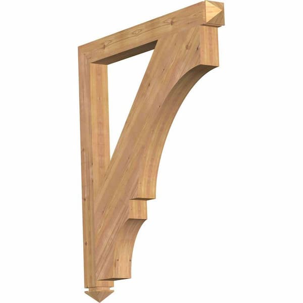 Ekena Millwork 3.5 in. x 44 in. x 38 in. Western Red Cedar Balboa Arts and Crafts Smooth Bracket