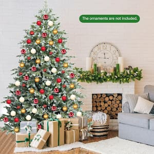 7ft Artificial Christmas Tree Spruce Hinged w/1260 Mixed PE & PVC Tips