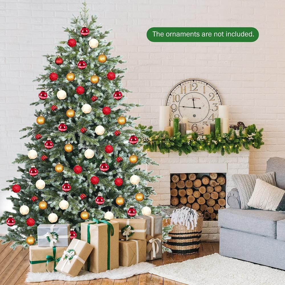 7ft Green Artificial Spruce Christmas Tree with Metal Stand