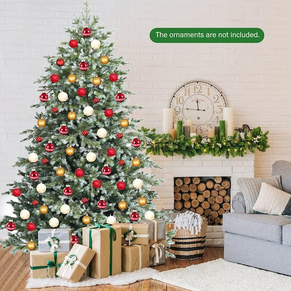 7ft Artificial Christmas Tree Spruce Hinged w/1260 Mixed PE & PVC Tips