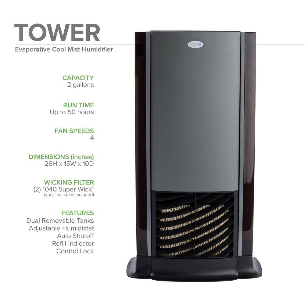 Titanium Tower Evaporative Humidifier with Dual Tanks