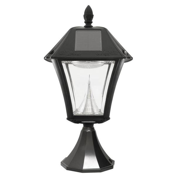Baytown II White LED Outdoor Resin Solar Post/Wall Light with Warm