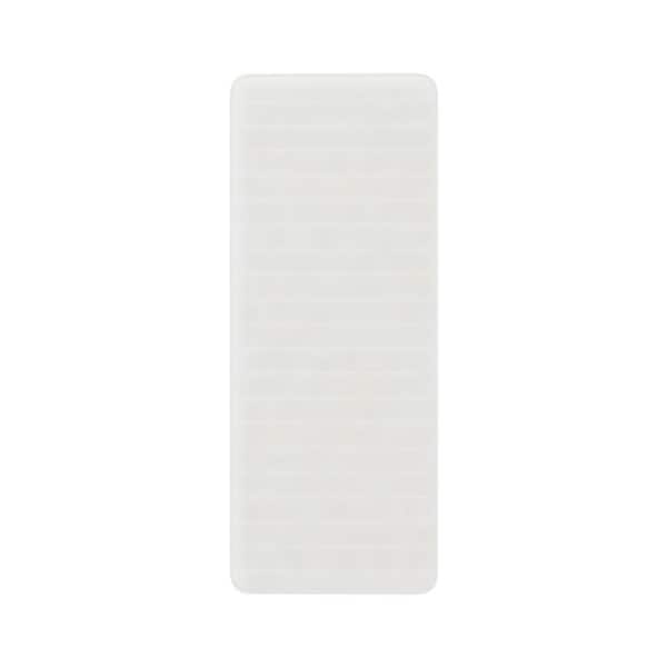 White 24.25 in. x 60 in. Memory Foam Striped Extra Long Bath Mat