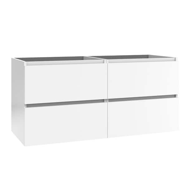Flora 46.4 in. Bath Vanity Cabinet without Top in Glossy White Assembled