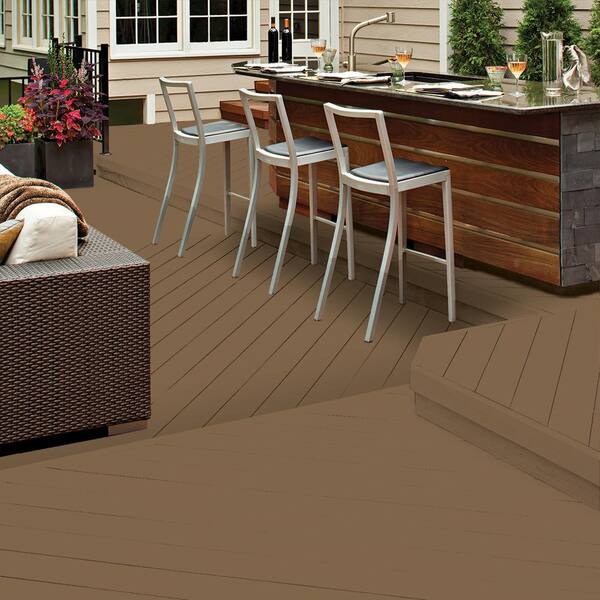 BEHR DECKplus 5 gal. #SC-109 Wrangler Brown Solid Color Waterproofing  Exterior Wood Stain 21305 - The Home Depot