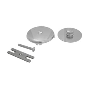 Tub Drain Stopper with Overflow Plate Replacement Trim Kit in Polished Chrome