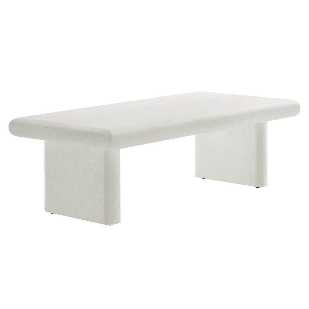 White Concrete Textured MDF Mango Wood Coffee Table