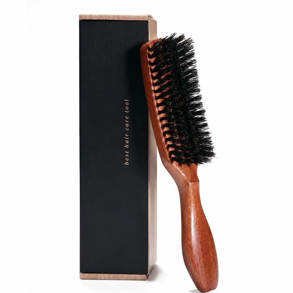 Boar Bristle Hair Brush 9.53 in Reddish Brown for Detangling, Styling, and Smoothing Thin Fine Hair price history on PriceWatchPro