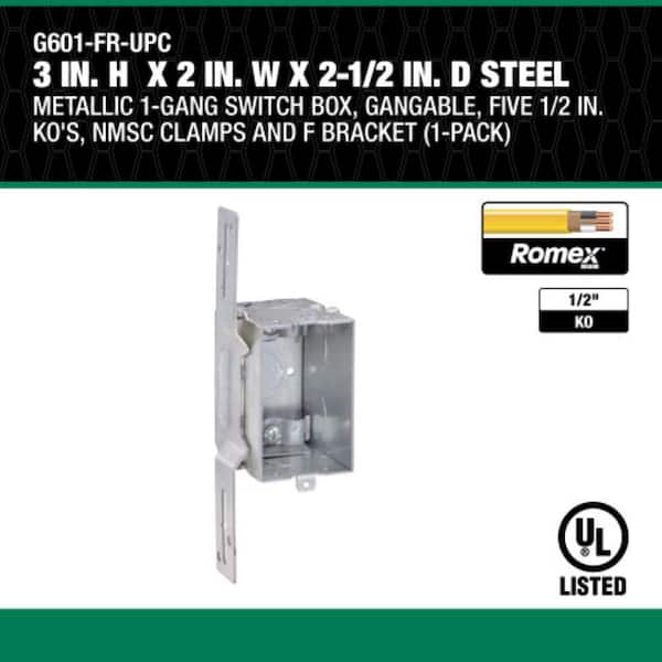 Southwire 3 in. H x 2 in. W x 2-1/2 in. D Steel Metallic 1