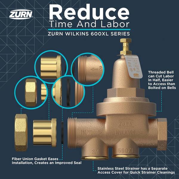 Wilkins 3/4 in. Brass Pressure Reducing Valve 34-600XLLPV - The