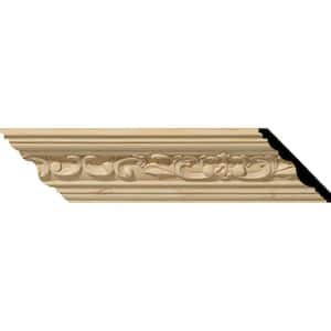 SAMPLE - 2-3/8 in. x 12 in. x 2-1/4 in. Maple Medway Carved Wood Crown Moulding, Maple