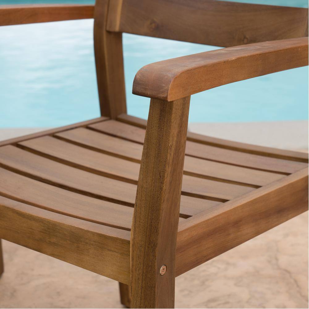 Teak Acacia Wood 9-Piece Expandable Outdoor Dining Set