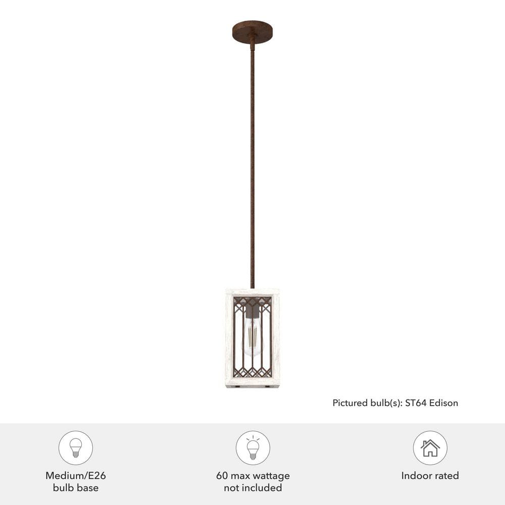 Chevron 10.75" White Glass Mini Pendant Light with Textured Rust Finish