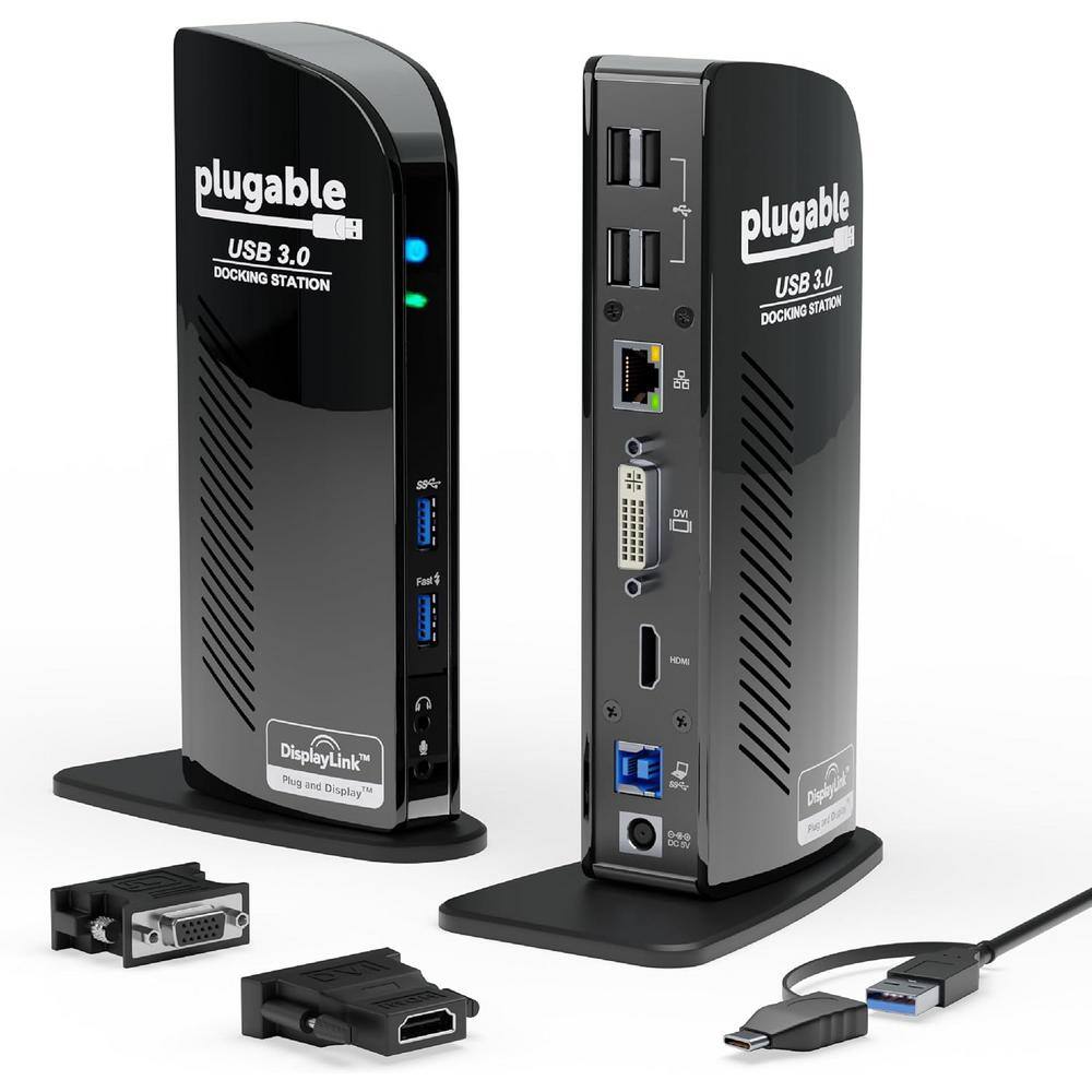 3.0 Universal Laptop Docking Station with Dual HDMI Monitor and 6-USB Ports