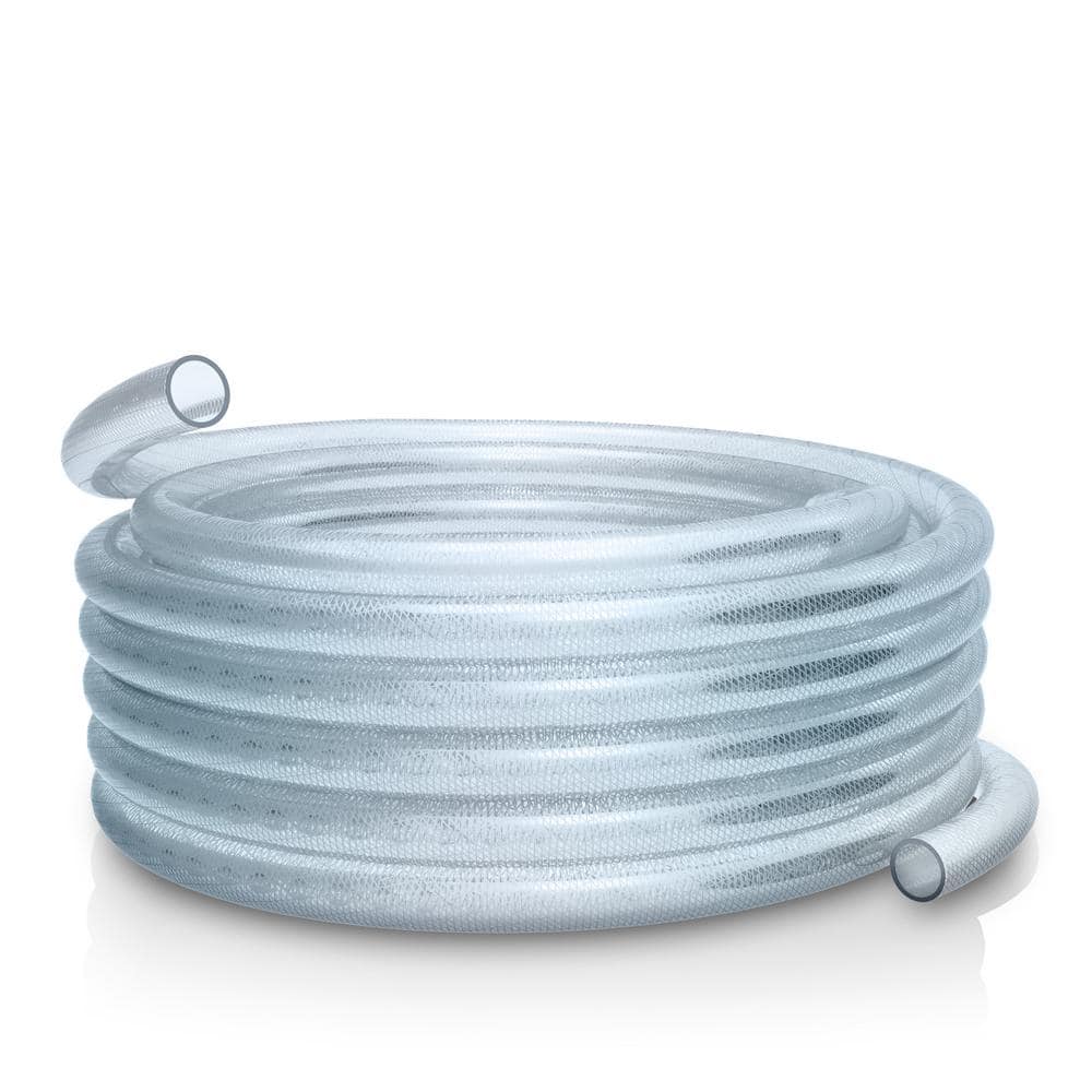 1 in. I.D. x 100 ft. Clear Braided High Pressure, Heavy Duty Reinforced PVC